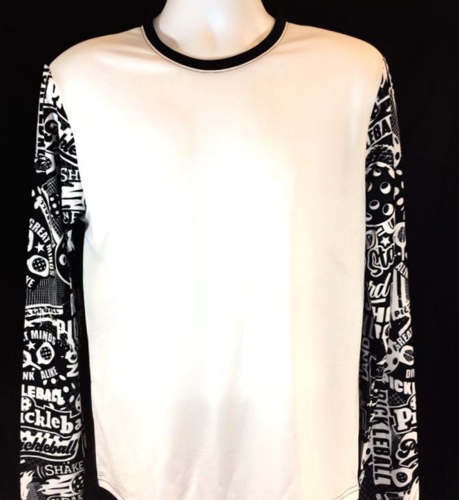 Elite Performance by "Headsweats" Men's "White Front & Black Back with Printed Sleeves " Long Sleeves