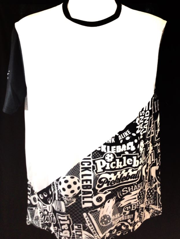 Elite Performance by "Headsweats" Men's" Black & White-Front & Back Print" Short Sleeve