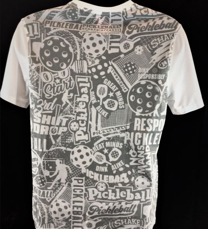 Elite Performance by "Headsweats" Men's "Grey & White with Front and Back Print" Short Sleeve