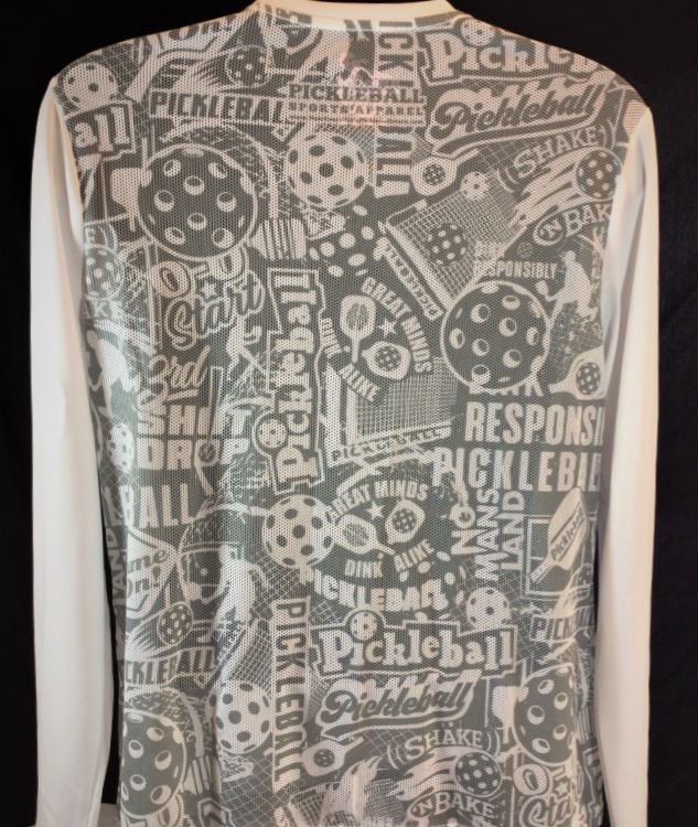 Elite Performance by "Headsweats" Men's " Grey & White with Front & Back Print" Long Sleeves