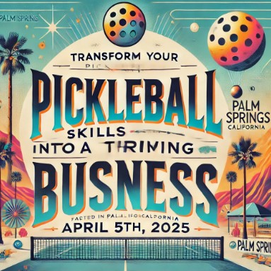 April 5th, 2025 ""Serve Up Success—Transform Your Pickleball Skills into a Thriving Business"" Our training is conducted live and in-person, ensuring a hands-on, interactive experience—no pre-recorded videos.