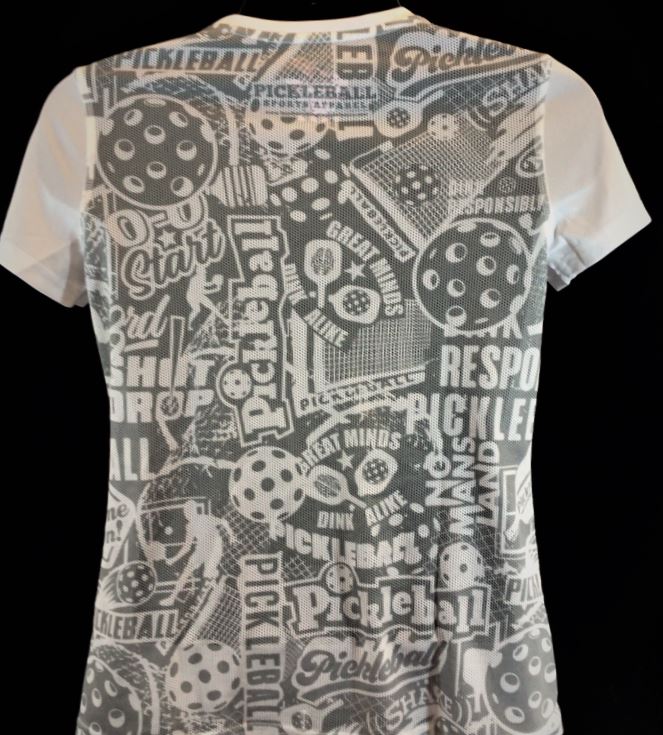 Elite Performance by "Headsweats" Women's "Grey & White with Front and Back Print" Short Sleeve