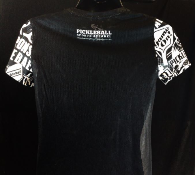 Elite Performance by "Headsweats"  Women's " White Front & Black Back with Printed Sleeve" Short Sleeve