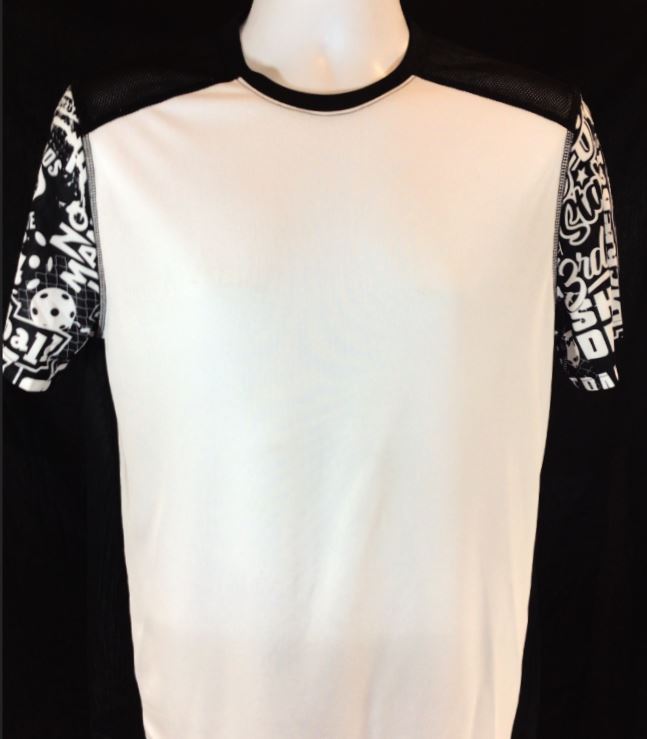 Elite Performance by "Headsweats" Men's "White Front & Black Back with Printed Sleeves " Short Sleeve